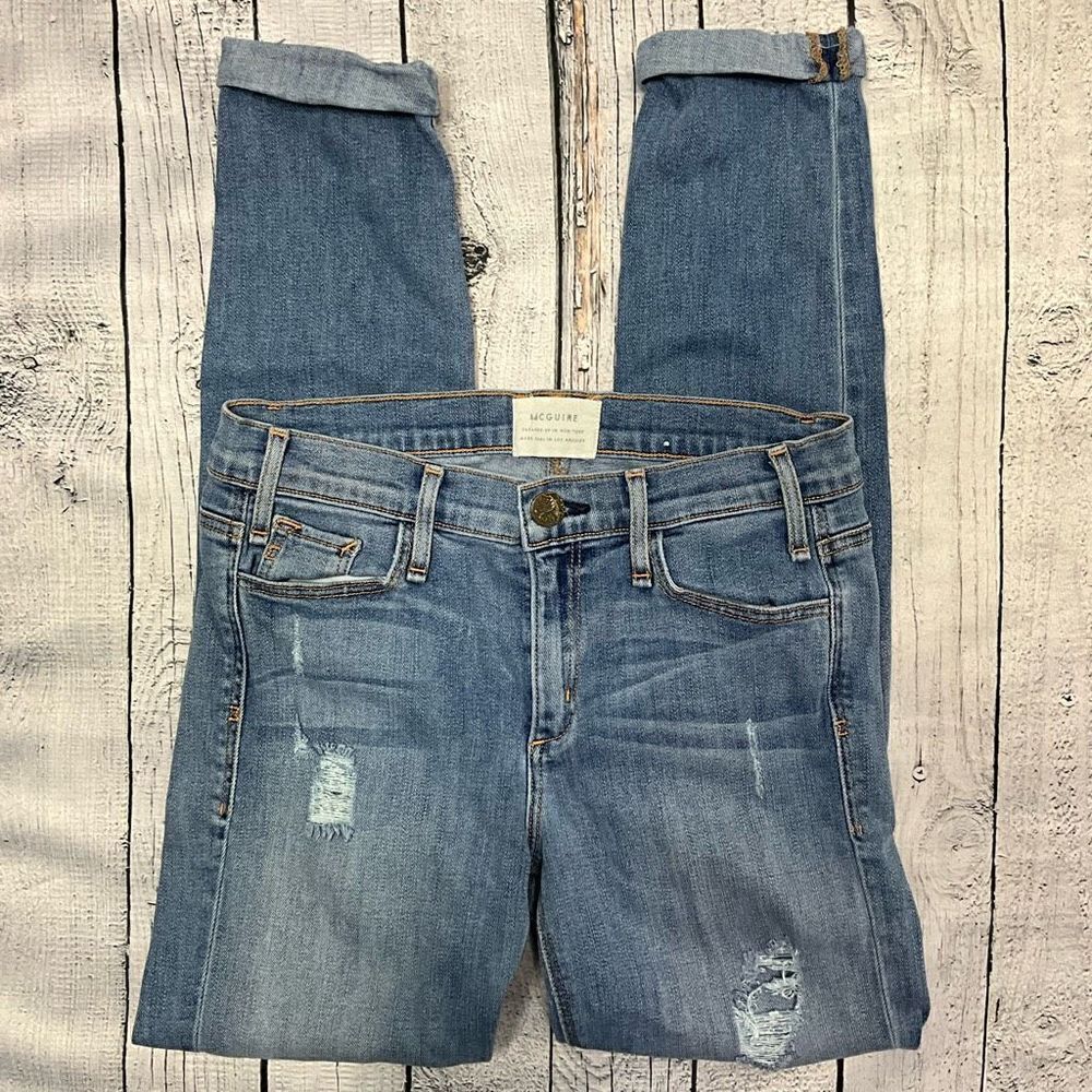 MCQUIRE Piralli Ankle Roll Distressed Jeans